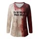 thumbnail image 3 of MHFRRA Camiseta de Manga Larga con Estampado de Manchas de Sangre para Mujer, Estilo Informal, para Fiesta de Halloween, con Cuello Alto, para Primavera, Verano y Otoño. Púrpura Claro, 3 of 3