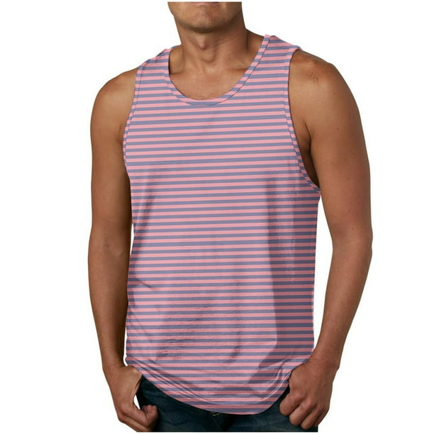 Tanques para Hombre para el Verano Solto Chaleco Impresión Deportivo Cuello Redondo, Casual
