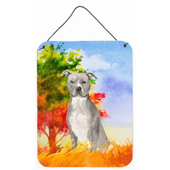 Fall Staffordshire Bull Terrier Wall or Door Hanging Prints