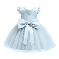 thumbnail image 4 of XASZHN Robe en Maille pour Enfants Robe Princesse Élégante Robe Confortable pour Enfants Robes d'Été pour Filles 2025 Bleu Ciel_004 4-5 Ans, 4 of 7