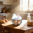 thumbnail image 6 of Chicken Egg Basket Black Wire with Ceramic Lid, Egg Holder for Gathering Fresh Eggs, Decorative Farmhouse Egg Storage Container for Kitchen Countertop, Ceramic Egg Storage Basket Organizer, 6 of 6