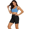 thumbnail image 4 of Dwellite Bermuda Long Shorts for Women Cotton linen Athletic Sweat Tummy Control Casual Lounge Summer Black M, 4 of 5