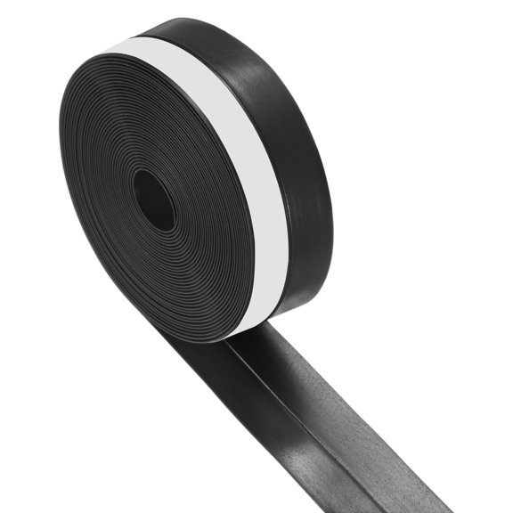Uxcell Weather Stripping Door Seal Strip 1 inch Silicone 16.4 FT Door Draft Stopper Sealing Sticker Tape Black