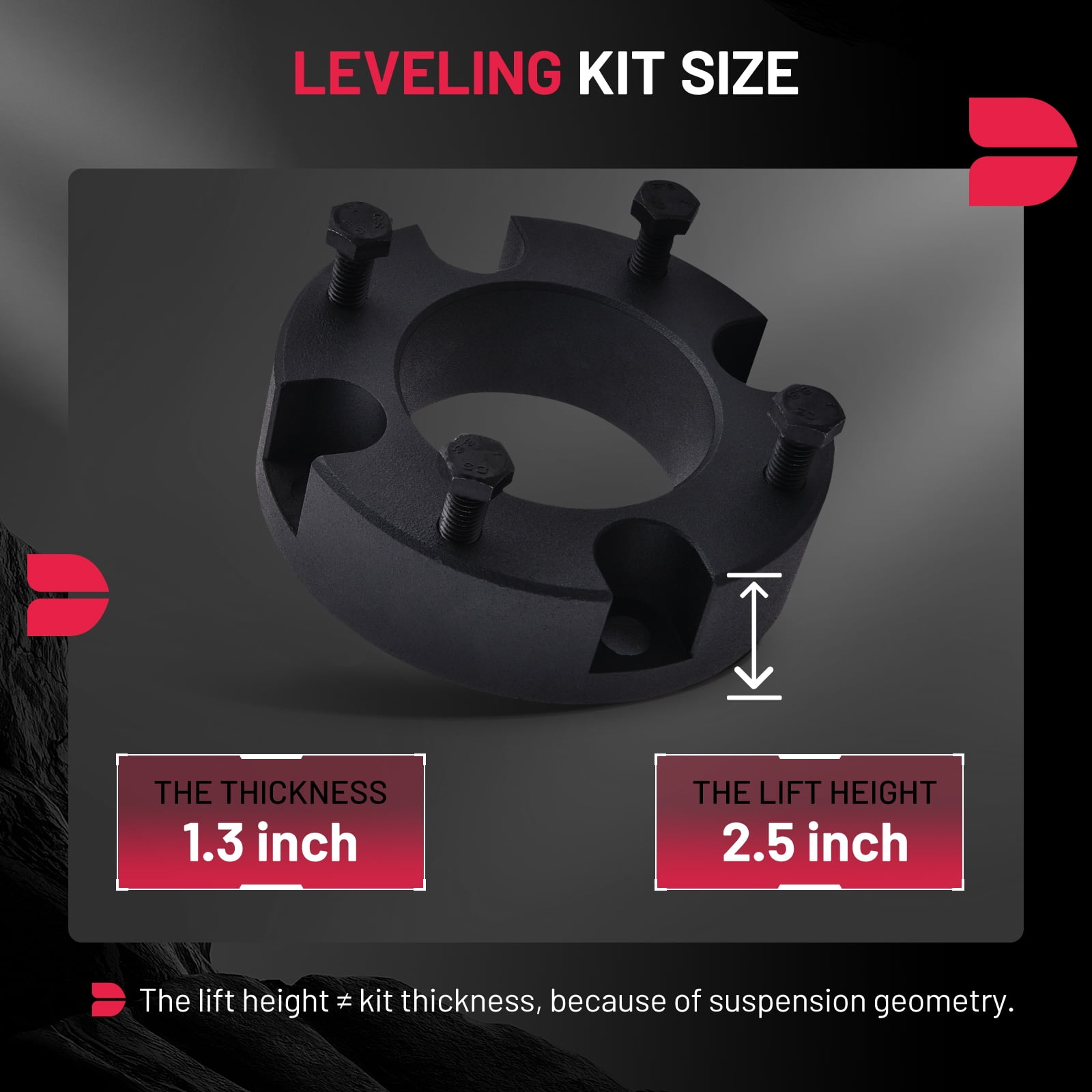 SPEEDWOW 2.5 inch Front Lift Leveling Kit Compatible with Toyota 2005-2022 Tacoma 2WD/4WD, 2003-2021 4Runner 2WD/4WD (Does not fit XREAS Suspension), 2007-2015 FJ Cruiser 4WD Front Lift Spacers