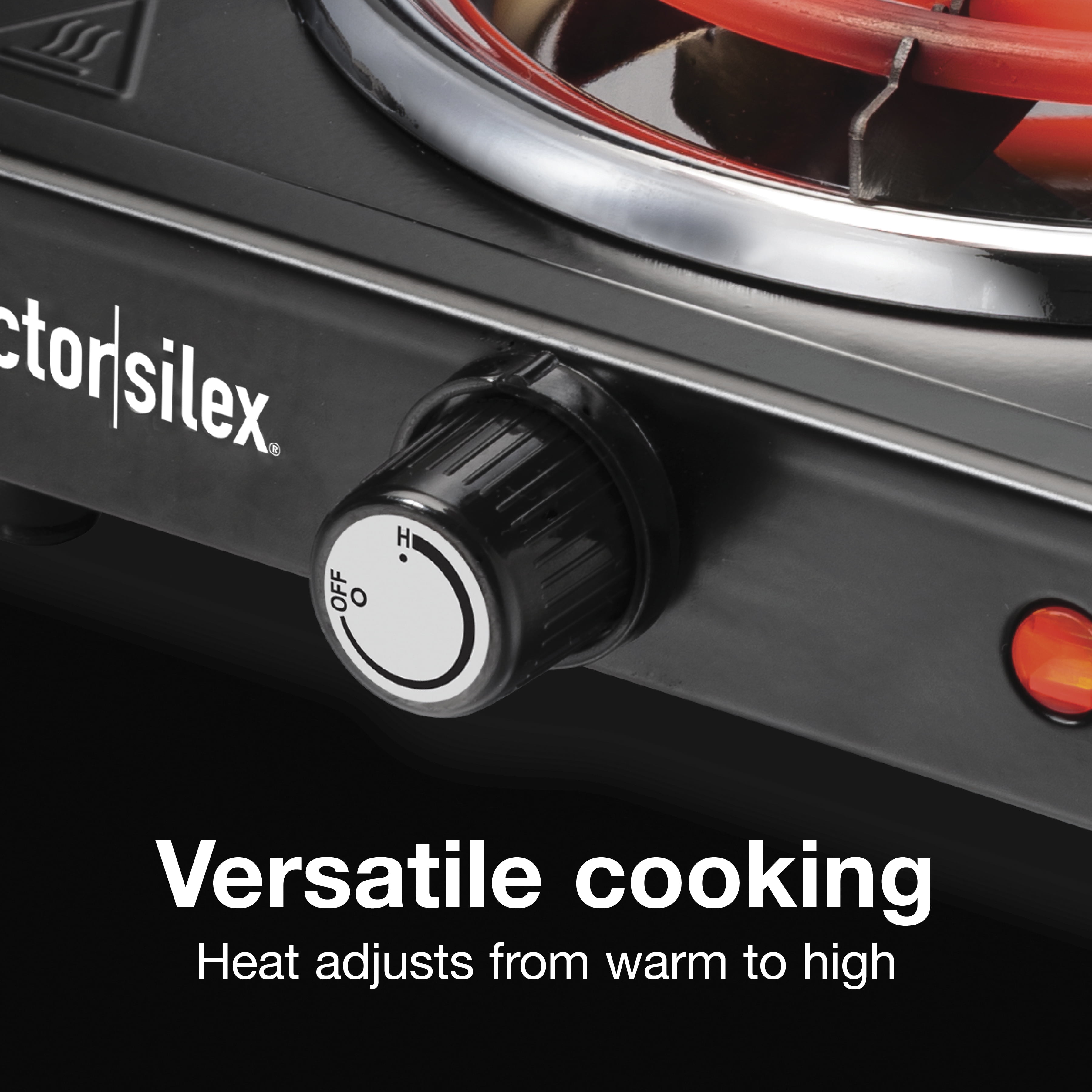 Proctor Silex Electric Stove, Single Burner Cooktop, Compact and Portable,  Adjustable Temperature Hot Plate, 1200 Watts, White & Stainless (34106)