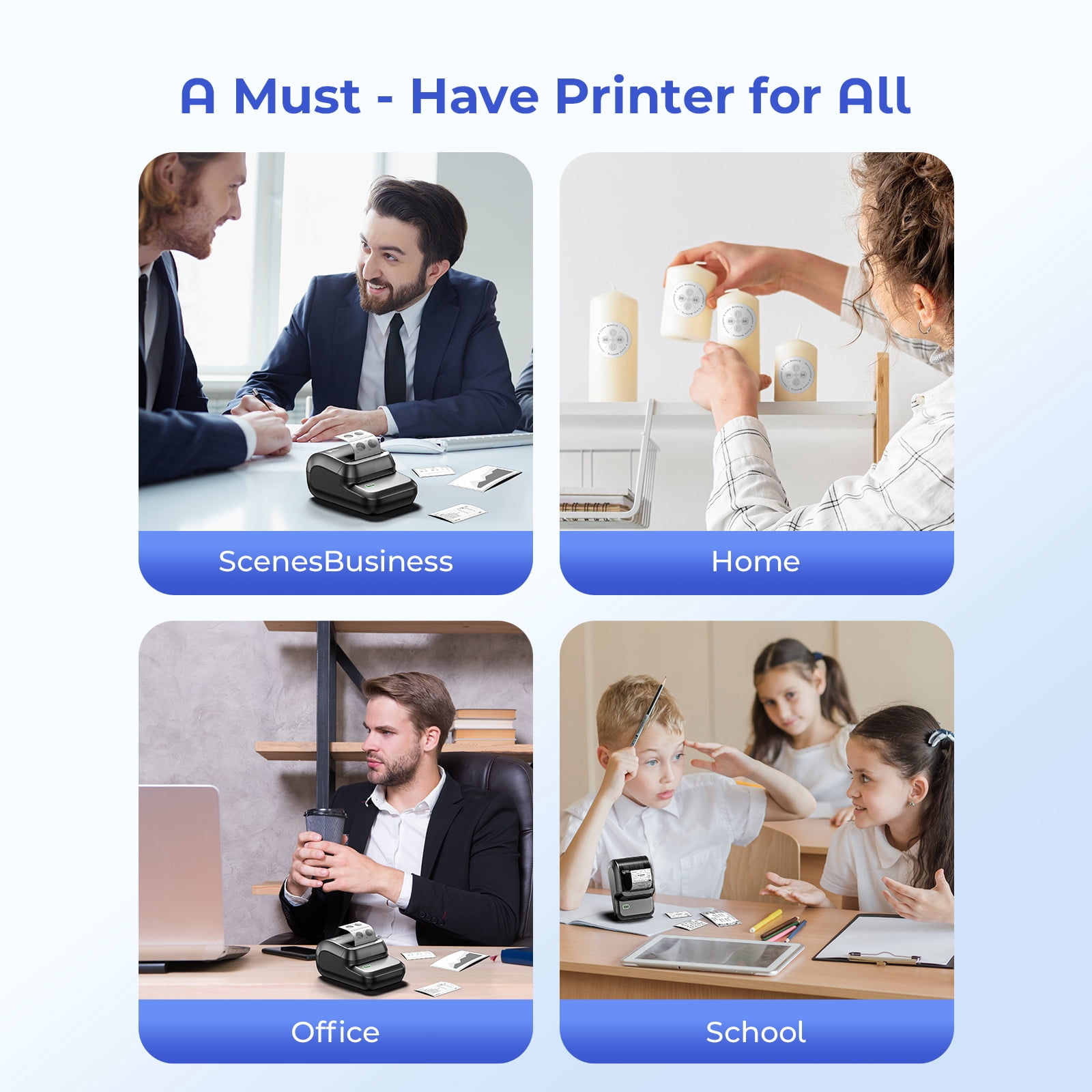 Phomemo M100 Portable Sticker Printer And 1 Roll Paper, Wireless Thermal Label Maker, Easy to Use, Prints 20-50 Mm Wide, for Home Office, School, Storage And Organization （Black）