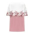 thumbnail image 4 of T-Shirts for Women Plus Size Casual Gradient Floral Printed Crewneck Short Sleeve Loose Comfy Blouse T-Shirts, 4 of 5