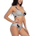 thumbnail image 6 of PAYOHTO Women's Cross Front Bikini Set with High Elasticity Soft Padding French Bulldog Colored Traces Bathing Suit Crop Top Swimsuit, 6 of 9