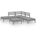 thumbnail image 2 of vidaXL 6 Piece Garden Lounge Set Solid Pinewood Grey, 2 of 8