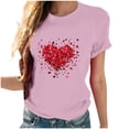 thumbnail image 3 of VKOYWKM Valentines Day Heart Tshirt for Women Love Graphic Tees Holiday Tops Short Sleeve Casual Spring Clothes Loose Fit Crew Neck Valentine Tees, 3 of 5