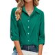 thumbnail image 4 of Camisas de Manga Larga para las Mujeres Botón de Solapa de Ajuste Suelto Delantero Blusa de Túnica de Imitación de Lino, Camisas de Manga Larga para las Mujeres Bajo Scrubs, 4 of 8