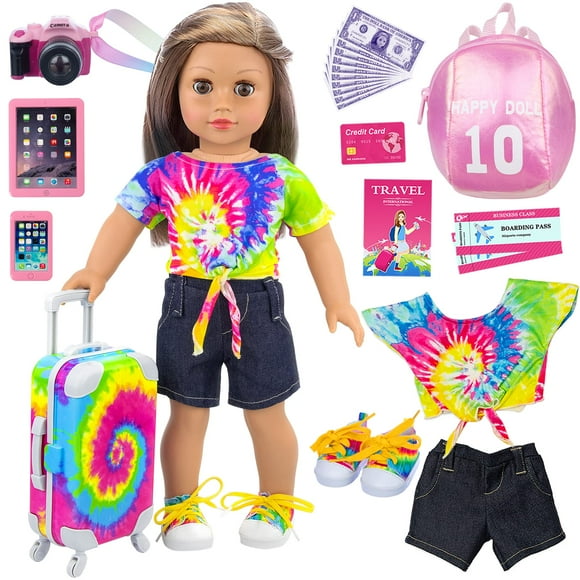 Set de accesorios para muñecas Ecore Fun de 18 pulgadas con maleta y más
