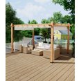 thumbnail image 4 of Luku Outdoor Pergola with Retractable Sun Shade Canopy, 10x13 Ft Modern Aluminum Faux Wood Grain Pergolas for Patio, Backyard, Deck, Garden, UV-Resistant Metal Shelter for Outdoor Living Space, 4 of 8