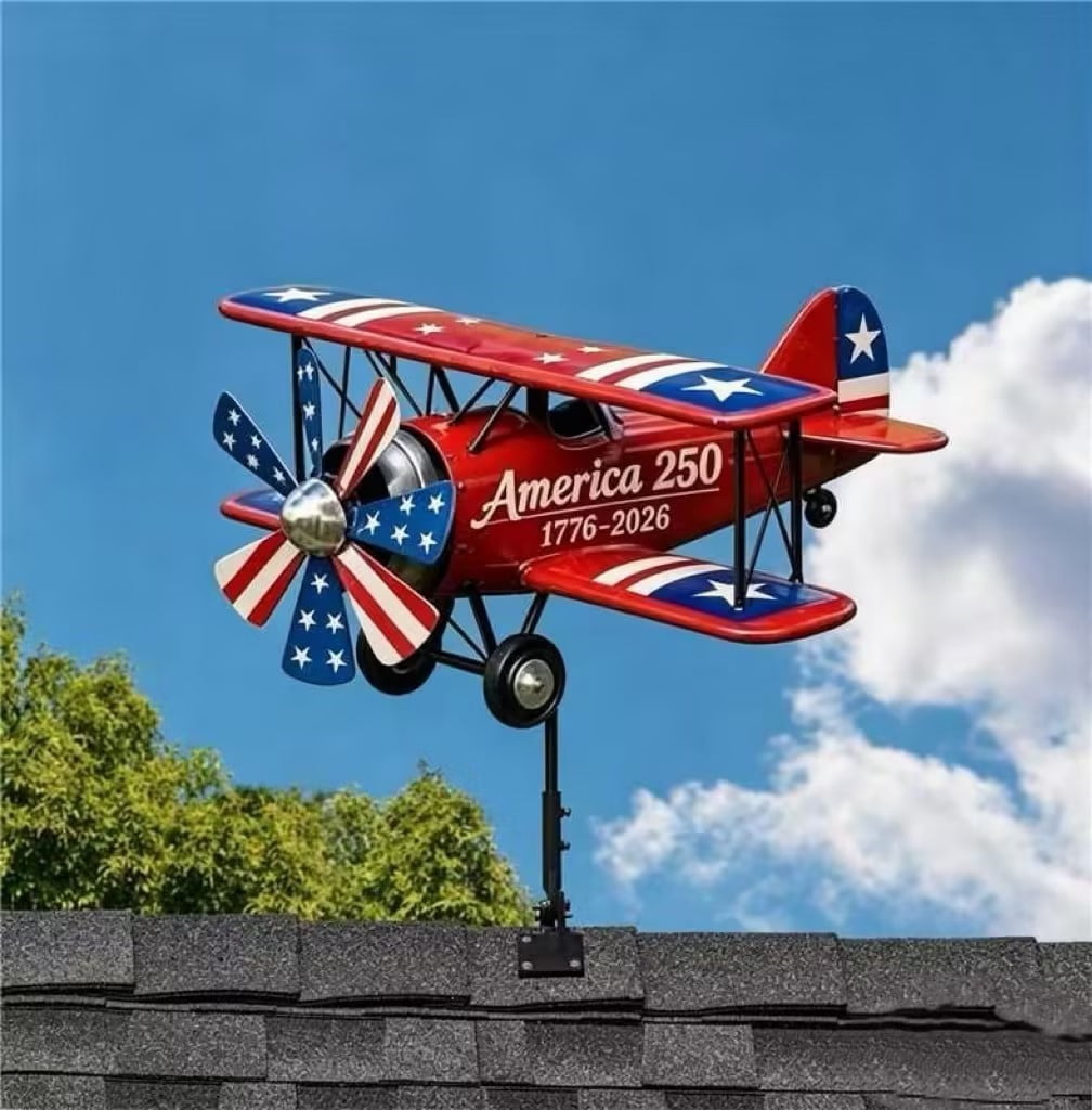 Luckky America 250th Anniversary Metal Airplane Wind Spinner,1776