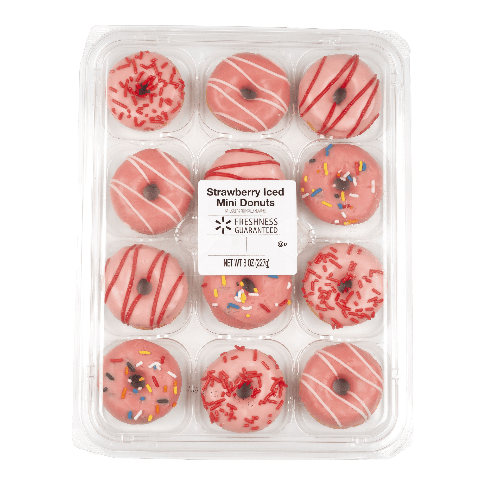 Freshness Guaranteed Strawberry Iced Mini Donuts, 8 oz, 12 Count