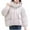 White, variant on Fashion Plus Size Hooded Coats for Womens Winter Warm Casual Loose Solid Color Pocket Zippered Reversible Long Coat