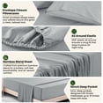 thumbnail image 5 of Lux Decor Rayon from Bamboo Blend Queen Sheets Deep Pockets - 4 Piece Cooling Bed Sheets Set, Gray, 5 of 9