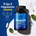 thumbnail image 3 of Magnesium 7-Complex 1000mg, High Absorption 7-in-1 Magnesium Supplement, Supports Muscle & Nerve Function, Bone & Heart Health, 60 Vegetarian Capsules, 3 of 9