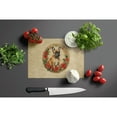 thumbnail image 3 of French Bulldog Christmas Flowers Glass Cutting Board 12 in x 15 in, 3 of 5