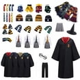 thumbnail image 2 of Disfraz de Halloween para niños y mujeres, uniforme de escuela mágica, bata Unisex, Granger, verde, rojo, azul, 2 of 4