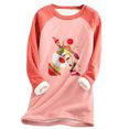 thumbnail image 1 of Vêtements d'Automne pour Femmes 2023 Tendance Col Rond Imprimé de Noël Léopard Patchwork Velours Chaud Manches Longues Hauts Tenues Décontractées pour Femmes en Solde, 1 of 4