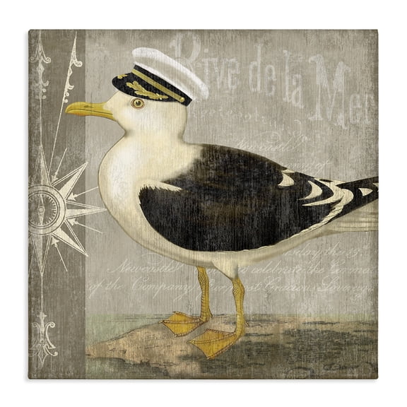 Stupell Industries Rustic Lodge Little Maritime Seagull Canvas Art, 17 x 17, by Suzanne Nicoll