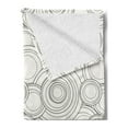 thumbnail image 2 of Abstract Soft Flannel Fleece Blanket, Geometric Interlocking Circles Oval Shaped Round Ellipses Minimalist, Cozy Plush for Indoor and Outdoor Use, 60" x 80", Off White Charcoal Grey, by Ambesonne, 2 of 5