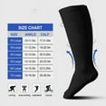 thumbnail image 5 of Wide Calf Compression Socks for Women & Men Circulation 20-30mmHg Plus Size Knee High Support Stockings for Medical | Circulation | Nurses | Running | Travel,Black 3XL, 5 of 8