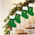 thumbnail image 5 of 18 Inches Monogrammed Green Christmas Stockings, Super Soft Large Monogram Stockings, Green Letter Stockings for Christmas Holiday Xmas Gift, 5 of 8