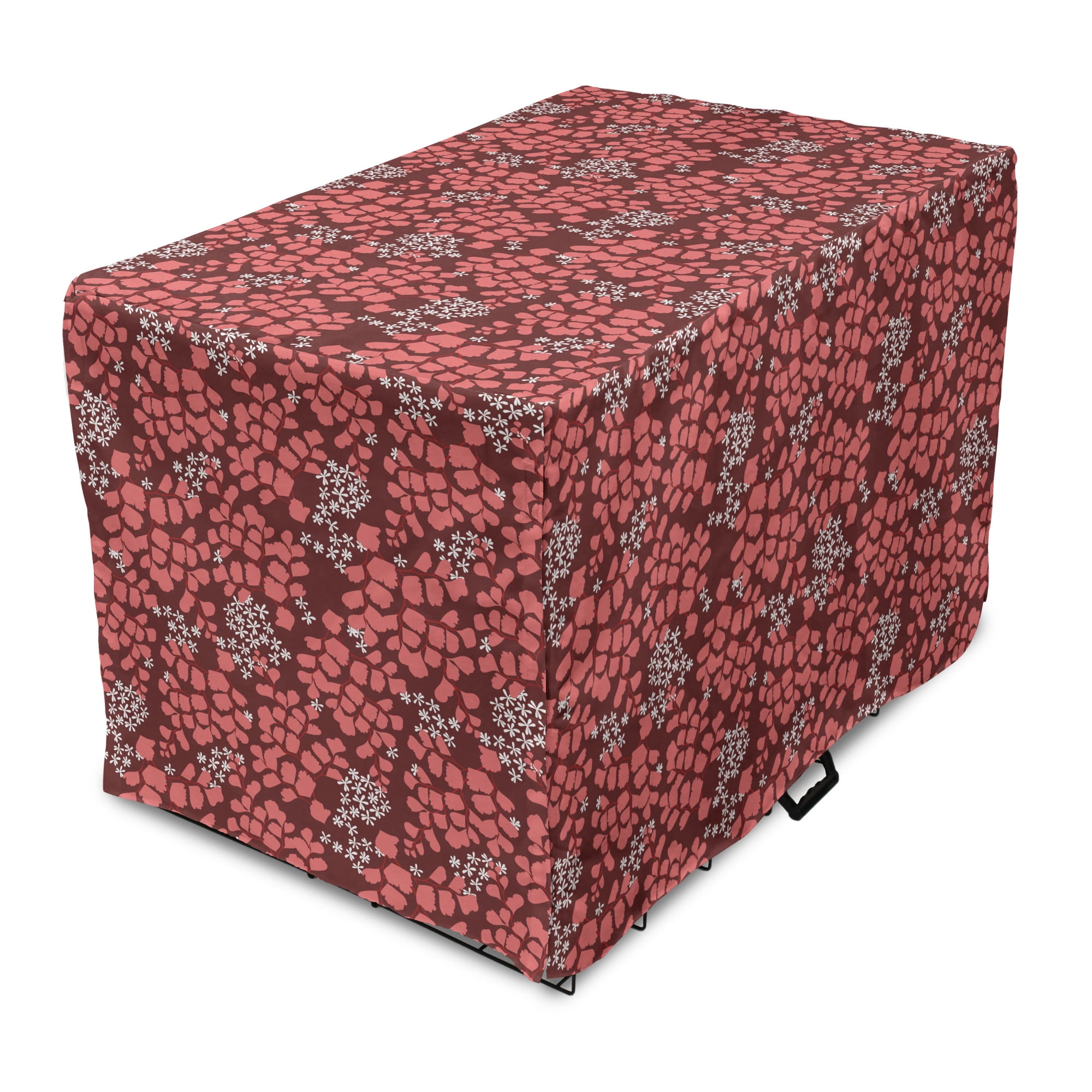 Visual Reference: Botanical Dog Crate Cover Warm Toned Forest Blossom Leaves Leaf