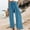 Blue, variant on Hvot&aat Fashion Womens Casual Solid Color Wide Leg Pants Lightweight Summer Comfy Flowy Straight Leg Trousers