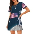 thumbnail image 1 of Fotbe Astronaut With USA Flag Bata de Dormir para Mujer con Estampado, Camisón de Algodón de Manga Corta, Ropa de Dormir Casual, 1 of 6