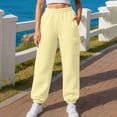 thumbnail image 6 of XRoczxe Women Elastic Waist Cargo Jogger Sweatpants Drawstring Cuff Draped Wrinkle Resistant Soft Warm Casual Street Trousers Multi Solid Fashion Colors, 6 of 6