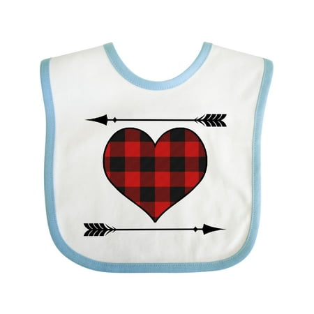 

Inktastic Buffalo Plaid Valentines Day Heart Gift Baby Boy or Baby Girl Bib