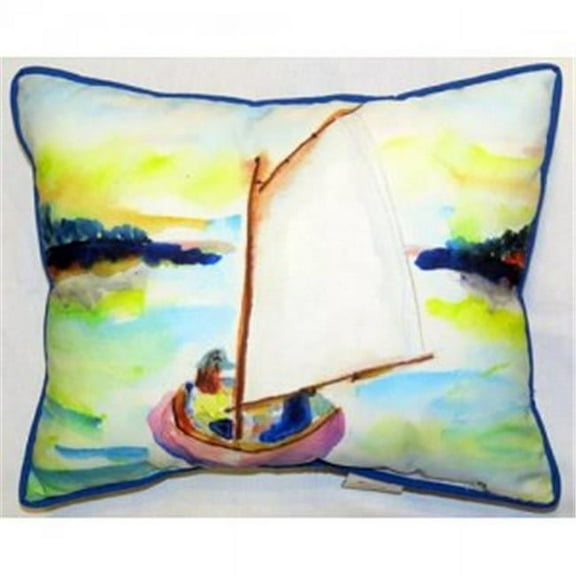 Pink Sailboat Indoor & Outdoor Throw Pillow, 16 x 20 in.