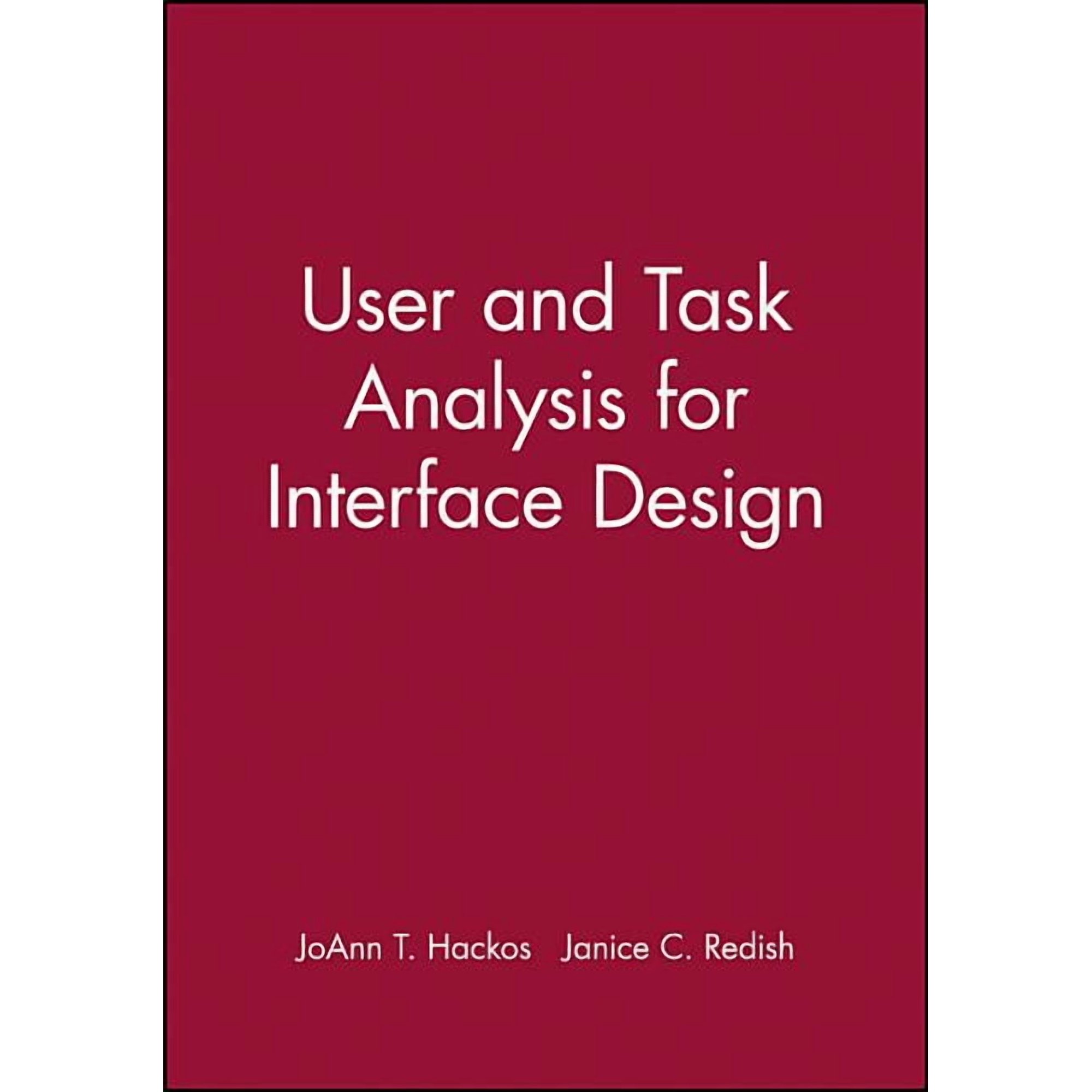 User and Task Analysis for Interface Design (Paperback)