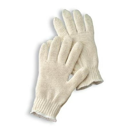 Natural Medium Weight Cotton Ambidextrous String Gloves With Knit Wrist, Safety Merchandise By