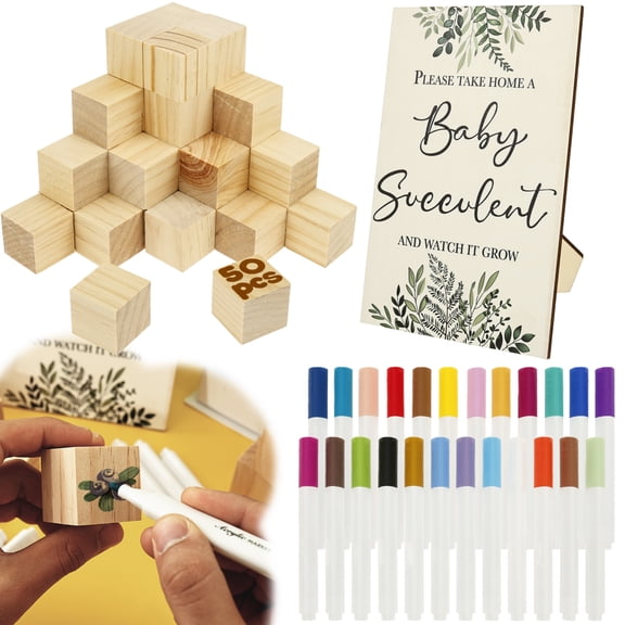 Threns Baby Shower Games Kit,Baby Shower Blocks,Funniest Parties Games,Suitable for Boy and Girls,50 Blocks