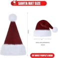 thumbnail image 3 of Plush Fluffy Christmas Santa Hat for Adults Thickened Soft Velvet Unisex Xmas Hat for New Year Holiday Party Wear,One Size,Green, 3 of 5