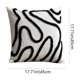 thumbnail image 3 of Minimalists Line Embroidered Pillow Cover Black Khaki Beige 17.71x17.71 Inches Soft Cottons Decorative Cushion Case For Living Room Bedroom Sofa, 3 of 6