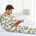 thumbnail image 6 of Naloa Cartoon Monster Trucks Men’s Pajamas Set - Long Sleeve Button Down Sleep Shirt and Pajama Bottoms Sleepwear Set-XX-Large, 6 of 7