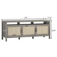 thumbnail image 2 of Gymax TV Stand Entertainment Media Center for TV's up to 65'' w/ Rattan Doors Grey Oak, 2 of 9