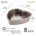 thumbnail image 3 of CHEFMADE Heart-Shaped Carbon Steel Cake Pan, 8-inch Non-Stick Food Bowl Bakeware for Oven Baking (Champagne Gold), 3 of 8