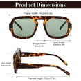 thumbnail image 5 of 2PCS Sunglasses for Womens, Vintage Style Square Eyewear UV400 Protection Driving Sunglasses for Outdoor, 5 of 7