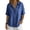 Blue, variant on Duoif Womens Tops Women'S V Neck T Shirt Pullover Mid Sleeve Button down Shirt Black L