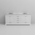 thumbnail image 5 of 80 In. W X 22 D White Double Bath Vanity With Marble Top & Faucet - Soft Close, To Scratches And Stains, Abundant Storage Two Cabinets Six Drawers Inside Furniture Countertop Sufficient, 5 of 7