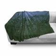 thumbnail image 3 of Firefly Soft Flannel Fleece Throw Blanket, Fairy Ivy Leaf Beauty of Mother Earth Fairy Nature Woodland Image, Cozy Plush for Indoor and Outdoor Use, 60" x 80", Ceil Blue Dark Green, by Ambesonne, 3 of 6