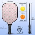 thumbnail image 3 of Pickleball Paddles Set,Pioneer Flower Floral Print Pattern Fiberglass Surface Pickleball Racket Set with 2 Indoor Outdoor Pickleball Balls and Pickleball Bag,Pickle-ball Equipment, 3 of 6
