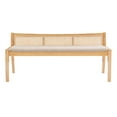 thumbnail image 2 of Linon Memphis Wood Entryway Bench with Cushioned, Beige Brown, 2 of 15