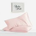 thumbnail image 2 of LINENWALAS 100% Organic Bamboo Pillow Cases Pack of 2- Silk Pillowcases for Hair and Skin, Soft, Breathable, Cooling Pillowcases for Queen Size Pillow (Baby Pink, Queen), 2 of 7